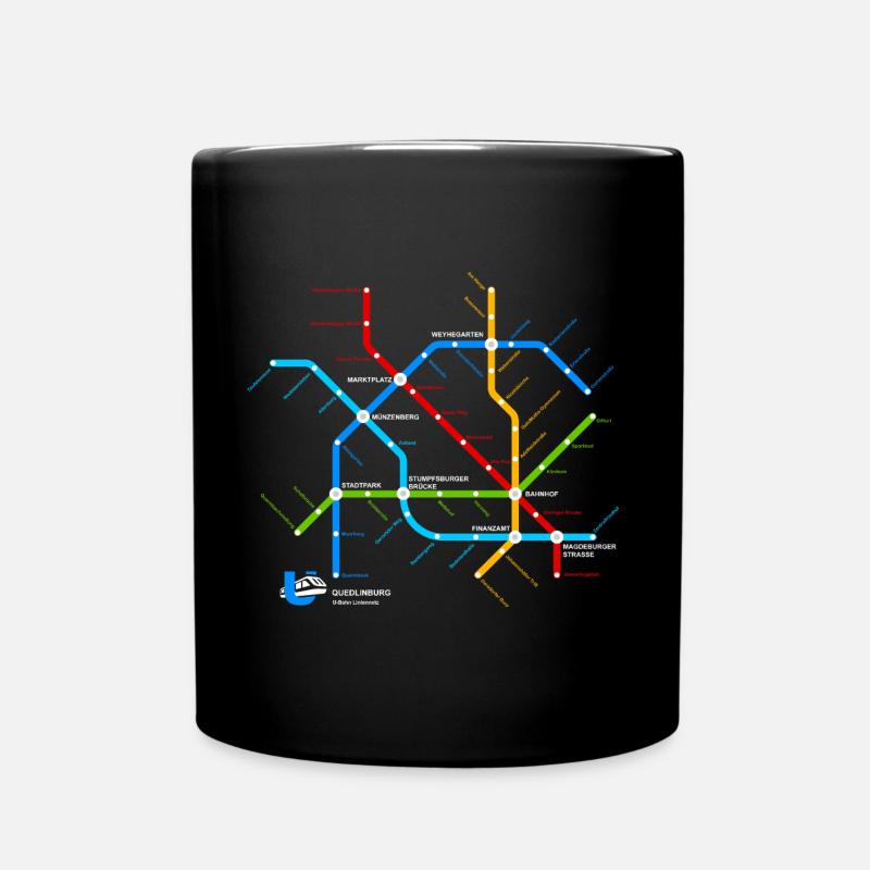 Quedlinburg (U-Bahn-Liniennetz-Edition) - Full Colour Mug - black
