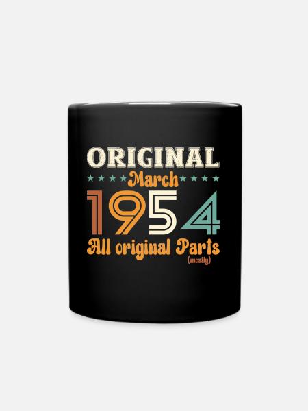 70. Geburtstag Geschenk Original März 1954 - Tasse einfarbig - Schwarz