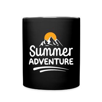 Sommer-Abenteuer - Tasse einfarbig - Schwarz - Vorne
