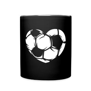 Fußball Liebe Herz Symbol Illustration Mannschaft - Tasse einfarbig - Schwarz - Vorne