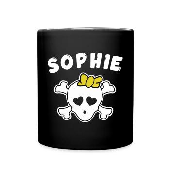 Piratin Sophie Design für Mädchen und Frauen - Tasse einfarbig - Schwarz - Vorne