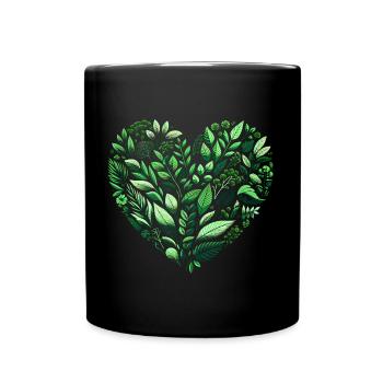 Coeur de plantes - Mug uni - noir - Devant