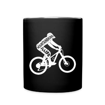 Citation de motivation pour le vélo de montagne - Mug uni - noir - Devant