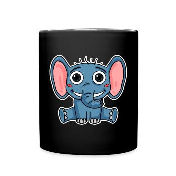Éléphant - Mug uni - noir - Devant