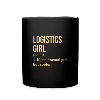 Logistik - Tasse einfarbig - Schwarz - Vorne