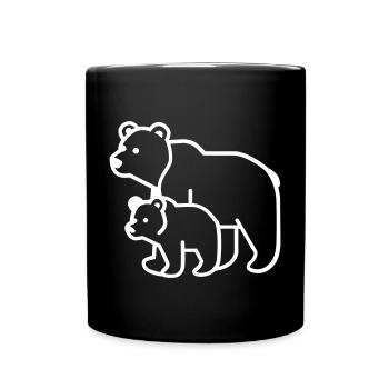 Maman ours, papa ours - Mug uni - noir - Devant