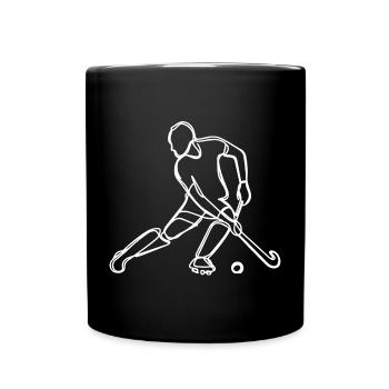 Feldhockey Zeichnung - Tasse einfarbig - Schwarz - Vorne