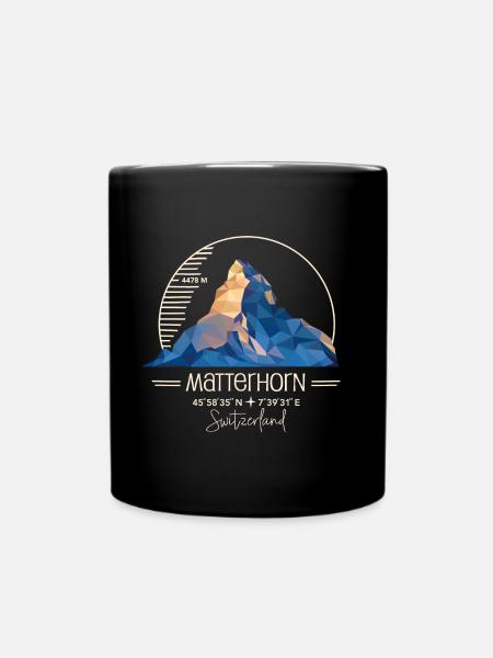 Matterhorn Zermatt Hiking Tour Mountain Tour Souvenir - Full Colour Mug - black