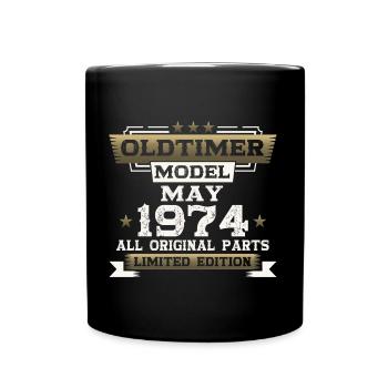 50th Birthday Man Vintage May Vintage 1974 - Full Colour Mug - black - Front