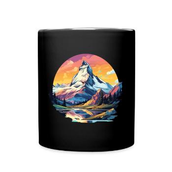 Matterhorn Wandern Zermatt Andenken Souvenir - Tasse einfarbig - Schwarz - Vorne
