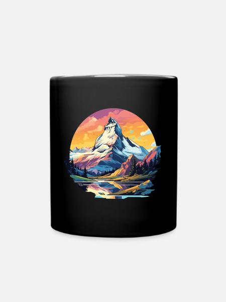 Matterhorn Wandern Zermatt Andenken Souvenir - Tasse einfarbig - Schwarz