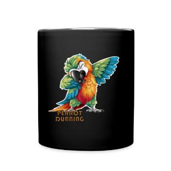Perrot synchronisiert Gefiederte Scherben Der tropische Papagei - Tasse einfarbig - Schwarz - Vorne