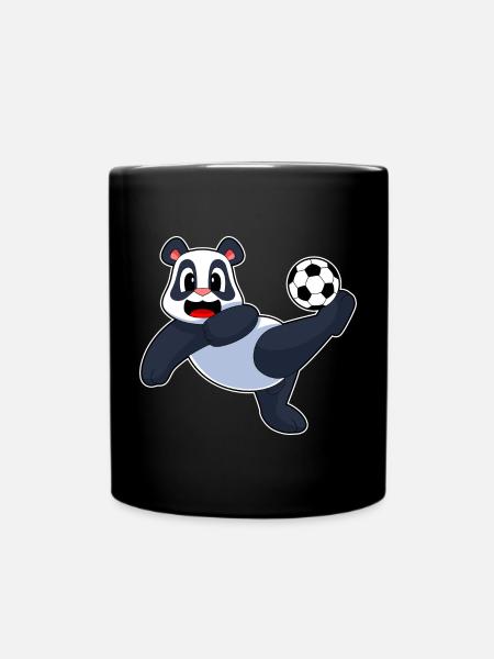 Panda Fußballspieler Fußball Sport - Tasse einfarbig - Schwarz