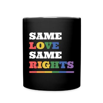 LGBTQ Pride Month - Gleiche Liebe, gleiche Rechte - Tasse einfarbig - Schwarz - Vorne