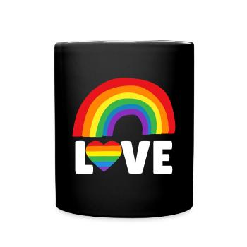 Liebe LGBTQIA - Tasse einfarbig - Schwarz - Vorne