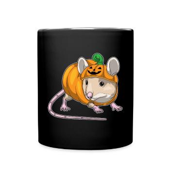 Mouse Halloween Pumpkin - Full Colour Mug - black - Front