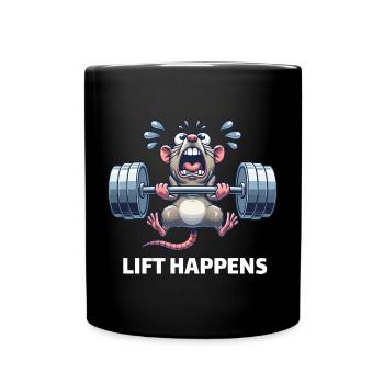 Maus Ratte Gewichtheber Barbell Training Workout - Tasse einfarbig - Schwarz - Vorne