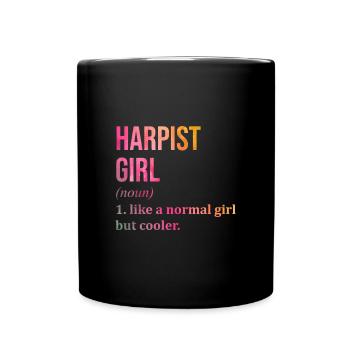 Harfe - Tasse einfarbig - Schwarz - Vorne