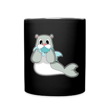 Seal Fish - Full Colour Mug - black - Front