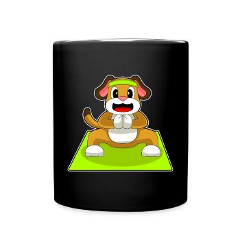 Dog Yoga Fitness Gymnastics - Full Colour Mug - black - Front
