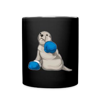 Seal Boxer Boxing Gloves Boxing - Full Colour Mug - black - Front