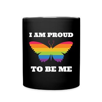 LGBTQ Pride Month - Ich bin stolz darauf, ich zu sein - Tasse einfarbig - Schwarz - Vorne