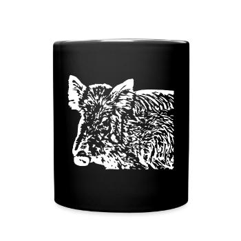 Wild boar Wild boar Pig Sow Pigs - Full Colour Mug - black - Front