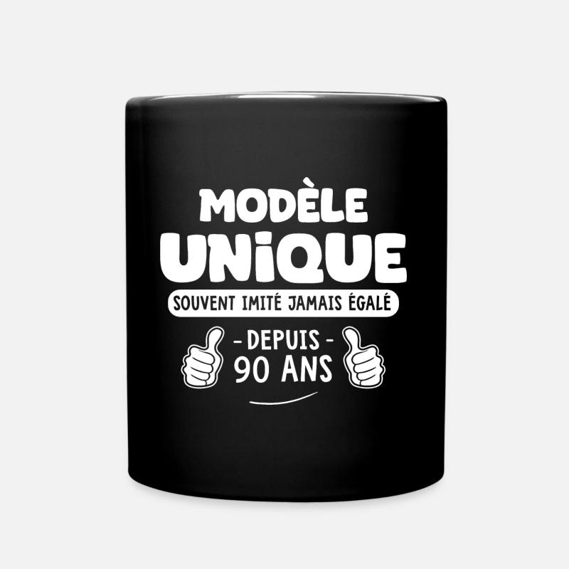 anniversaire 90 ans modèle unique depuis 90 ans - Mug uni - noir