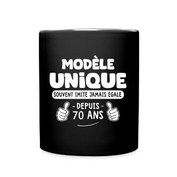 anniversaire 70 ans modèle unique depuis 70 ans - Mug uni - noir - Devant