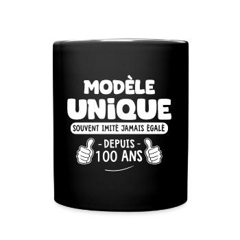 anniversaire 100 ans modèle unique depuis 100 ans - Mug uni - noir - Devant