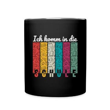 Fröhliches Einschulungs-Design für Kinder - Tasse einfarbig - Schwarz - Vorne