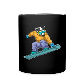 Dachs Snowboarder Snowboard - Tasse einfarbig - Schwarz - Vorne
