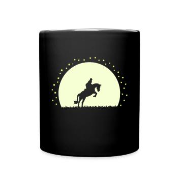 Silhouette Cheval Équestre Nocturne - Mug uni - noir - Devant