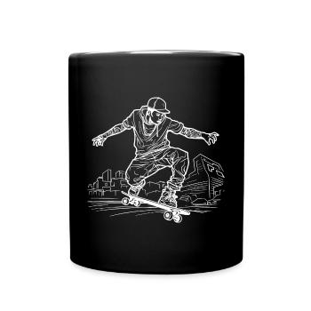 Dessin de skateboarder - Mug uni - noir - Devant