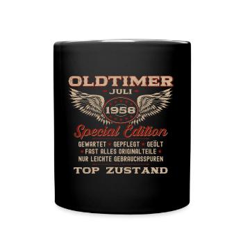 66. Geburtstag Oldtimer Juli 1958 Jahrgang 1958 - Tasse einfarbig - Schwarz - Vorne