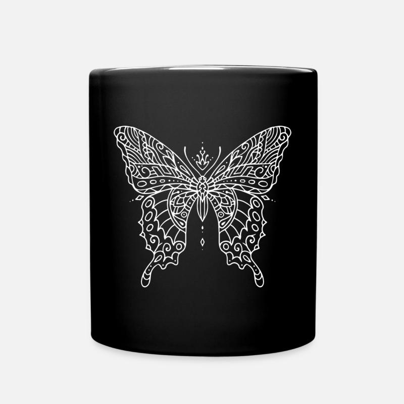 Butterfly Design - Full Colour Mug - black