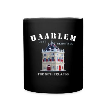 Haarlem Facade De Waag, Pays-Bas Dessin à la main - Mug uni - noir - Devant