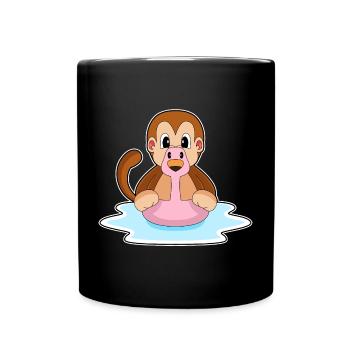 Affe Flamingo - Tasse einfarbig - Schwarz - Vorne