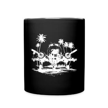 Airplane Drawing - Full Colour Mug - black - Front
