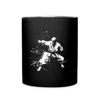 Karate Boy Drawing - Full Colour Mug - black - Front