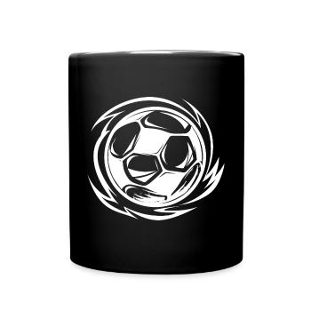 Fußball Zeichnung - Tasse einfarbig - Schwarz - Vorne