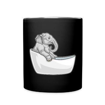 Elephant Bathing Bathtub - Full Colour Mug - black - Front