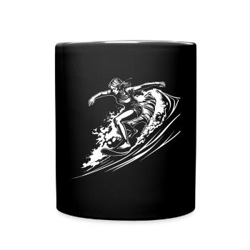 Surfeuse - Mug uni - noir - Devant