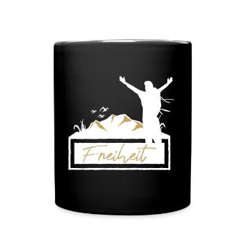 Freiheit - Tasse einfarbig - Schwarz - Vorne
