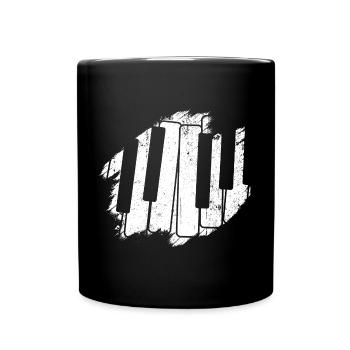 Monochrome Piano Keys Brush - Full Colour Mug - black - Front