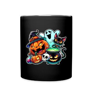 Happy Halloween - Tasse einfarbig - Schwarz - Vorne