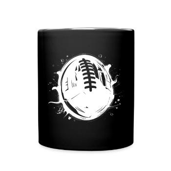 American Football Ball Drawing - Full Colour Mug - black - Front