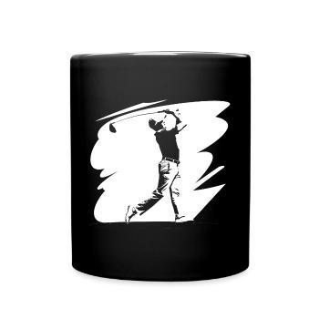 Golfer Skizze - Tasse einfarbig - Schwarz - Vorne