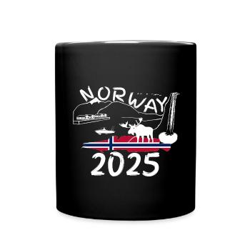 Norway 2025 Ling with Mountains and Moose Fishing - Full Colour Mug - black - Front