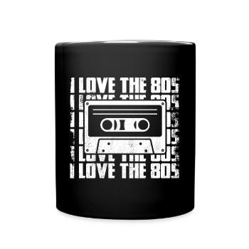 Ich liebe die 80er - Tasse einfarbig - Schwarz - Vorne